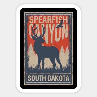 Spearfish Canyon South Dakota Deer and Eagle Sticker